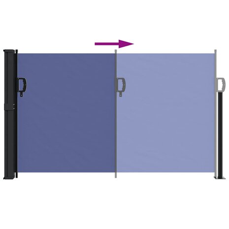 Windscherm uittrekbaar 117x300 cm blauw 5