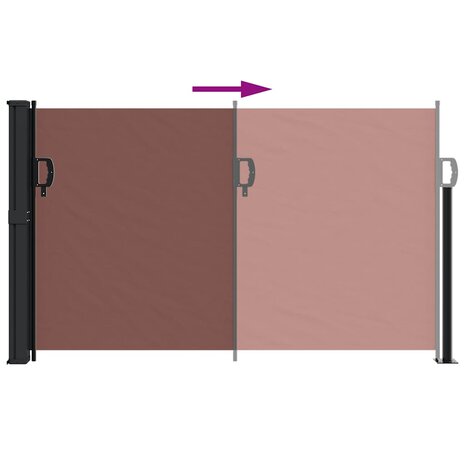 Windscherm uittrekbaar 117x300 cm bruin 5