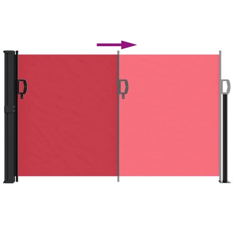 Windscherm uittrekbaar 120x600 cm rood 5