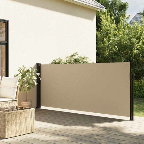 Windscherm uittrekbaar 120x600 cm beige 1