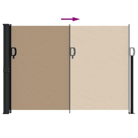 Windscherm uittrekbaar 140x600 cm taupe 5