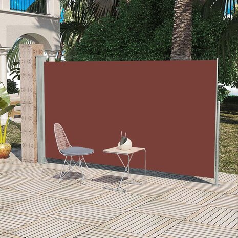 Tuinscherm uittrekbaar 160x300 cm bruin  1