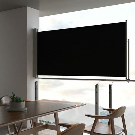 Tuinscherm uittrekbaar 120x300 cm zwart 1