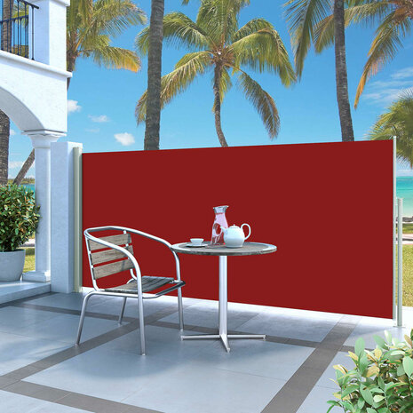 Windscherm uittrekbaar 140x300 cm rood 1