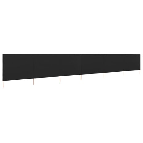 Windscherm 6-panelen 800x80 cm stof zwart 2