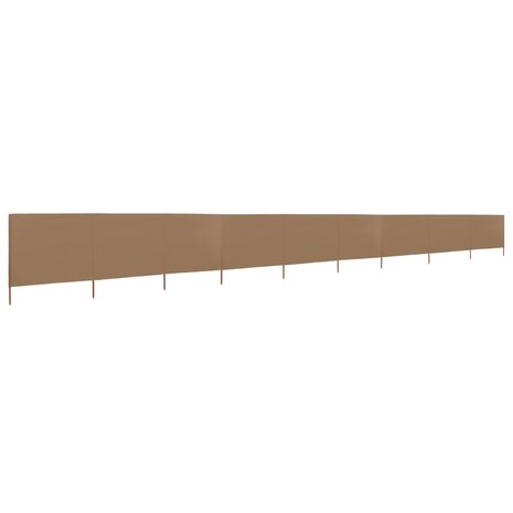 Windscherm 9-panelen 1200x120 cm stof taupe 2