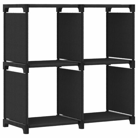 Kast met 4 vakken 69x30x72,5 cm stof zwart 1