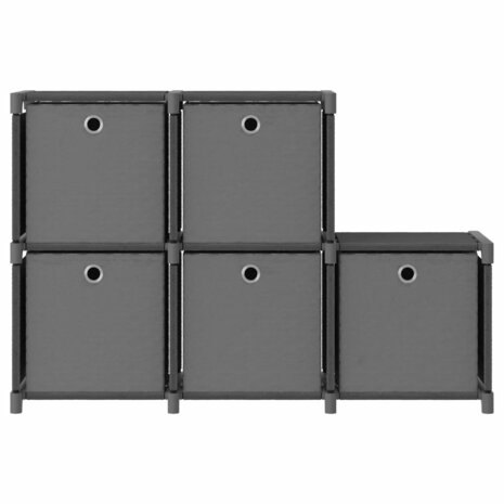 Kast met 5 vakken met boxen 103x30x72,5 cm stof grijs 2