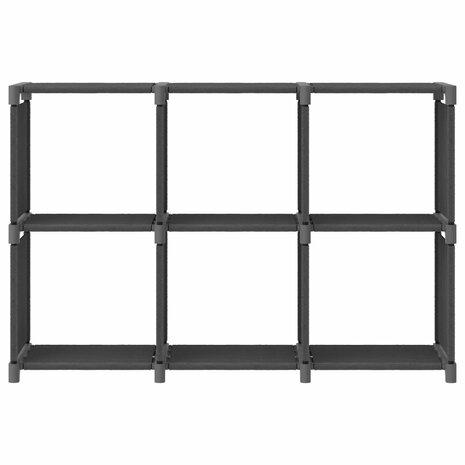 Kast met 6 vakken 103x30x72,5 cm stof grijs 2