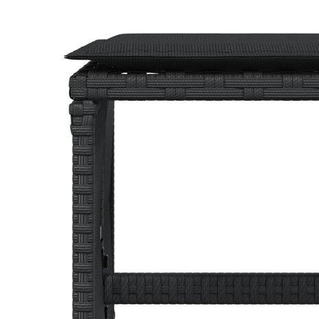Tuinkrukken 4 st met kussens 41x41x36 cm poly rattan zwart 8