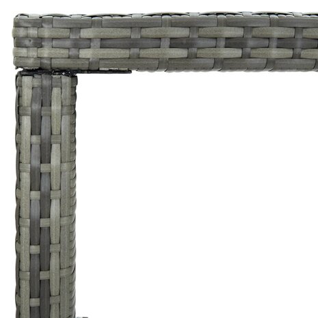Tuinbartafel 130x60x110 cm poly rattan en glas grijs 4