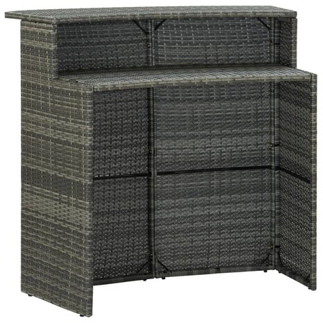 Tuinbartafel 120x55x110 cm poly rattan grijs 2