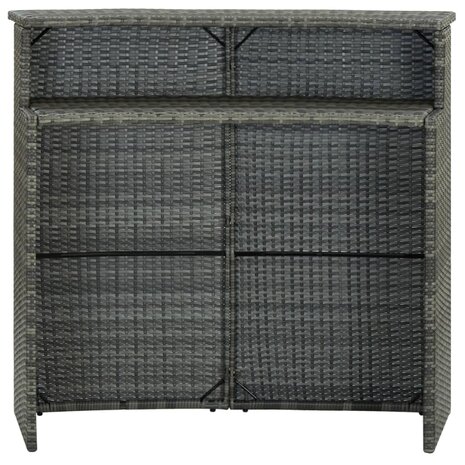 Tuinbartafel 120x55x110 cm poly rattan grijs 3
