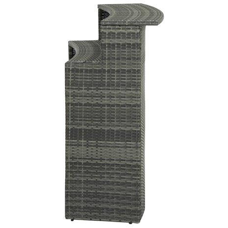 Tuinbartafel 120x55x110 cm poly rattan grijs 4