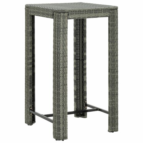 Tuinbartafel 60,5x60,5x110,5 cm poly rattan grijs 1