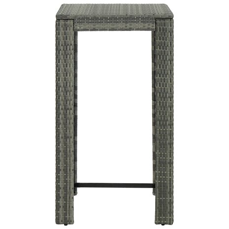 Tuinbartafel 60,5x60,5x110,5 cm poly rattan grijs 2