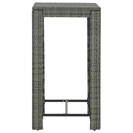 Tuinbartafel 60,5x60,5x110,5 cm poly rattan grijs 3