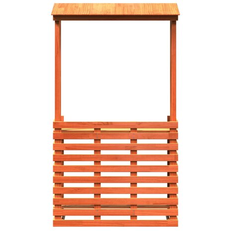 Tuinbartafel met dak bruin 112,5x57x195,5 cm massief hout 4