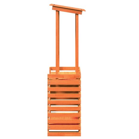 Tuinbartafel met dak bruin 112,5x57x195,5 cm massief hout 5
