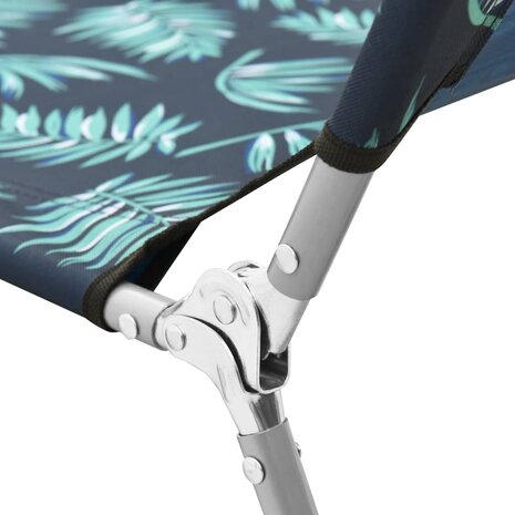 Ligbed inklapbaar staal en stof bladmotief 7