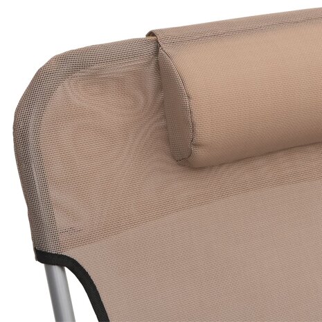 Ligbedden 2 st inklapbaar textileen en staal taupe 9