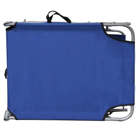 Ligbed inklapbaar met luifel aluminium blauw 4
