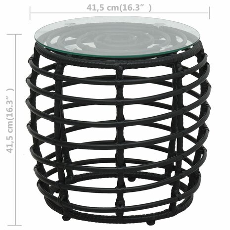 3-delige Bistroset poly rattan zwart 7