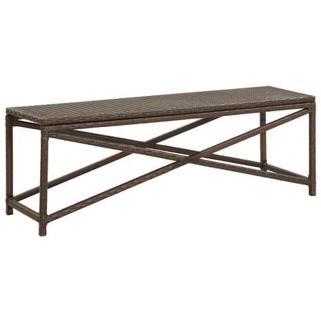 Tuinbank 120 cm poly rattan bruin 1