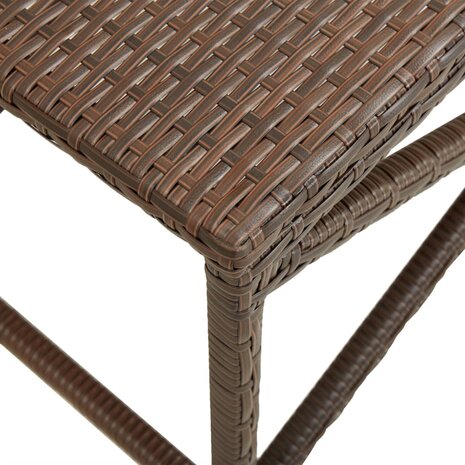 Tuinbank 120 cm poly rattan bruin 4