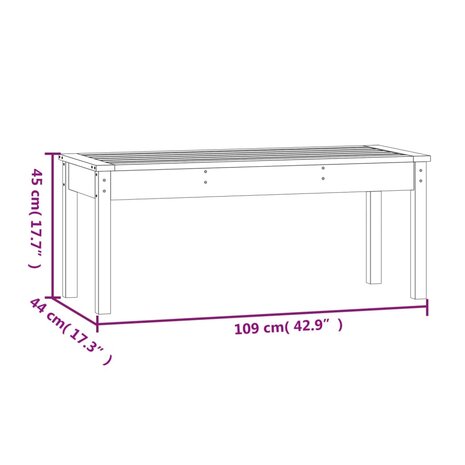 Tuinbank 109x44x45 cm massief grenenhout zwart 8