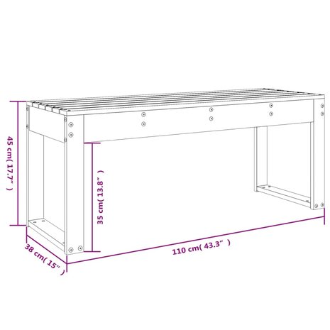 Tuinbank 110x38x45 cm massief grenenhout honingbruin 8