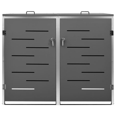 Containerberging dubbel 138x77,5x112,5 cm roestvrij staal 3