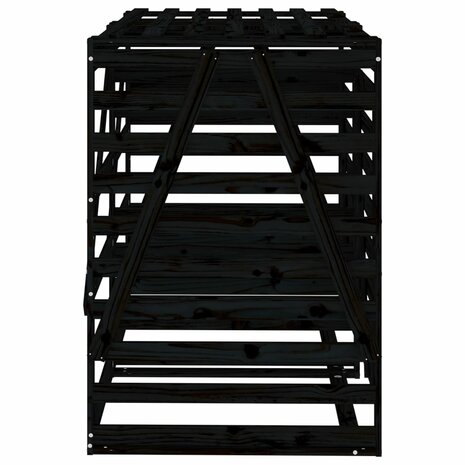 Containerberging dubbel massief grenenhout zwart 7