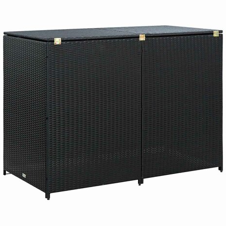 Containerberging dubbel 148x80x111 cm poly rattan zwart  6