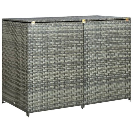 Containerberging dubbel 148x77x111 cm poly rattan antraciet   2