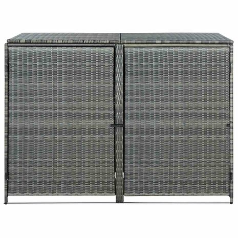 Containerberging dubbel 148x77x111 cm poly rattan antraciet   4