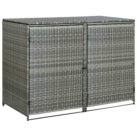 Containerberging dubbel 148x77x111 cm poly rattan antraciet   5