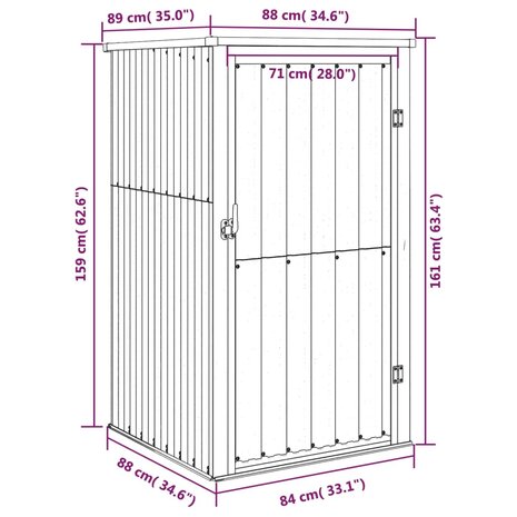 Tuinschuur 88x89x161 cm gegalvaniseerd staal antracietkleurig 8