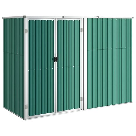 Tuinschuur 225x89x161 cm gegalvaniseerd staal groen 2