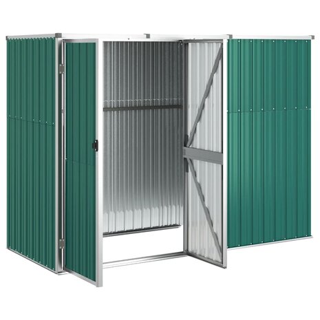 Tuinschuur 225x89x161 cm gegalvaniseerd staal groen 3