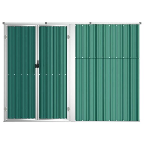 Tuinschuur 225x89x161 cm gegalvaniseerd staal groen 4