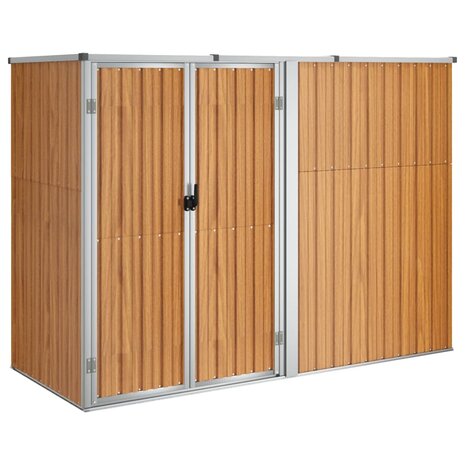 Tuinschuur 225x89x161 cm gegalvaniseerd staal bruin 2