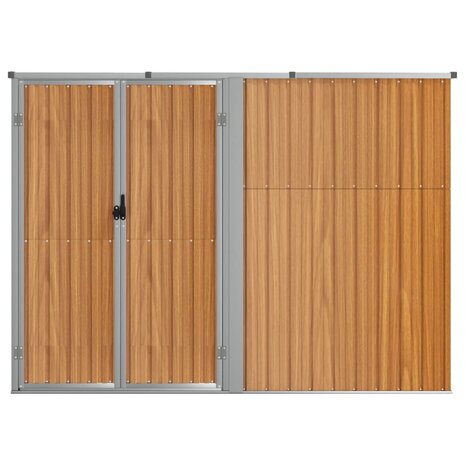 Tuinschuur 225x89x161 cm gegalvaniseerd staal bruin 3