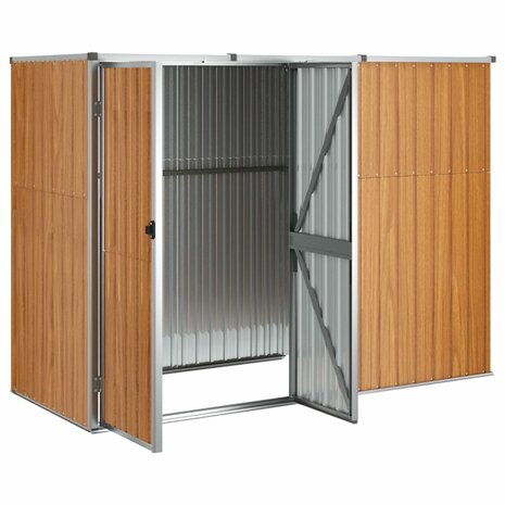 Tuinschuur 225x89x161 cm gegalvaniseerd staal bruin 4