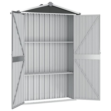 Tuinschuur 116x45x175 cm gegalvaniseerd staal grijs 3