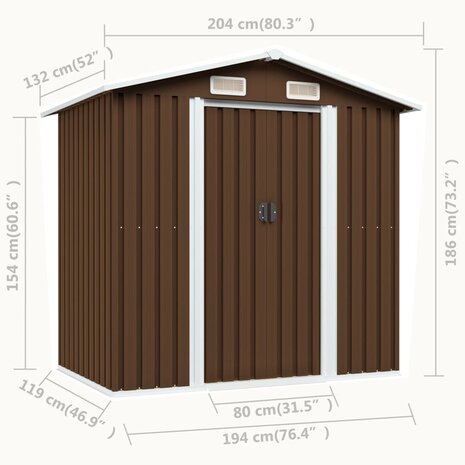 Tuinberging 204x132x186 cm staal bruin 8