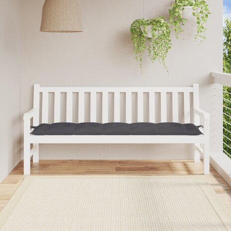 Tuinbankkussen 180x50x7 cm oxford stof antracietkleurig 1