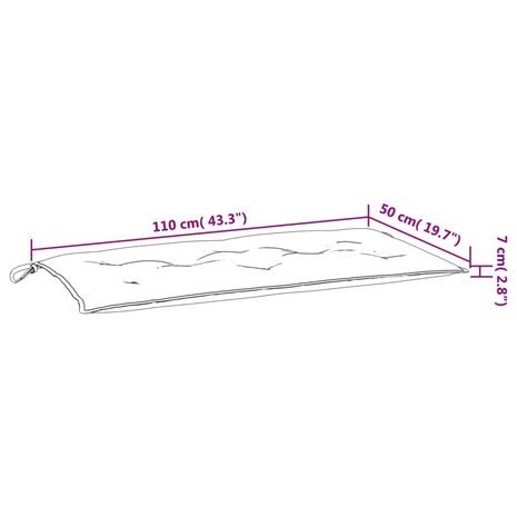 Tuinbankkussen 110x50x7 cm oxford stof zwart 7
