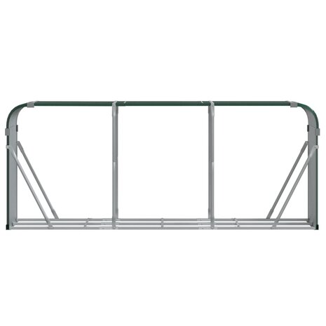 Haardhoutopslag 234x45x100 cm gegalvaniseerd staal groen 4