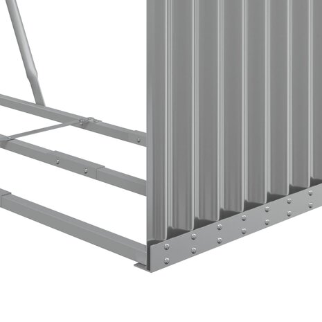 Haardhoutopslag 120x45x210 cm gegalvaniseerd staal lichtgrijs 8